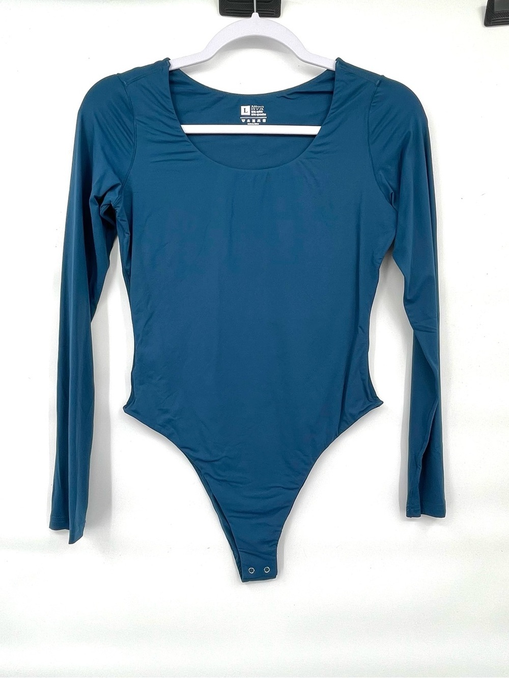 HYZ NWOT deep teal long sleeve smoothing athletic bodysuit